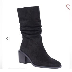 Vince Camuto Kenidra Black Suede Slouch Calf Boots Like New Size 9W